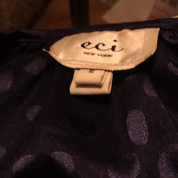 ECI cobalt geometric ruffle blouse - Picture 5 of 6